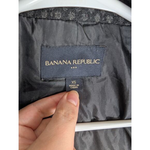 Banana Republic Trench Coat Womens XS Gray Belted Big Buttons Wool Blend - Picture 15 of 16